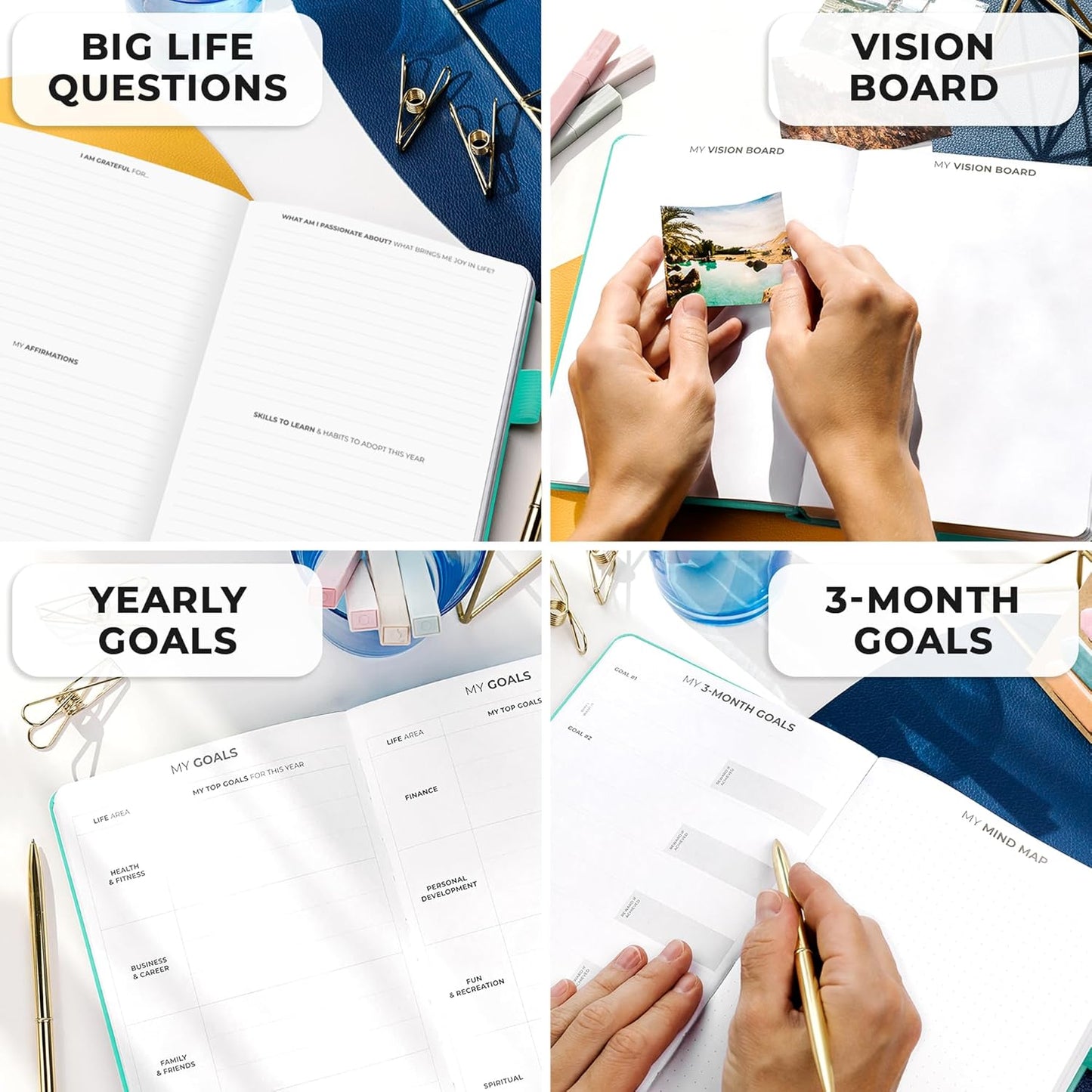 Clever Fox Planner Premium Edition – Undated Luxurious Weekly & Monthly Planner to Increase Productivity and Hit Your Goals – Organizer – Start Anytime, A5, Lasts 1 Year, Light Turquoise (Weekly)