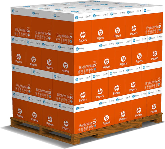 HP Papers Printer Paper 8.5 x 11 Paper BrightWhite 24 lb 60 Case 100 Bright Made in USA - FSC Certified 203000P Pallet 160000 Sheets