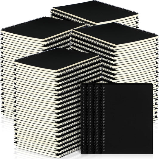 Yahenda Spiral Notebook Bulk A5 Journal Lined 8.3'' x 5.5'' Writing Composition Paper Small Notepad Subject Notebook for Students Office Business Back to School Supplies(Black,72 Pcs)