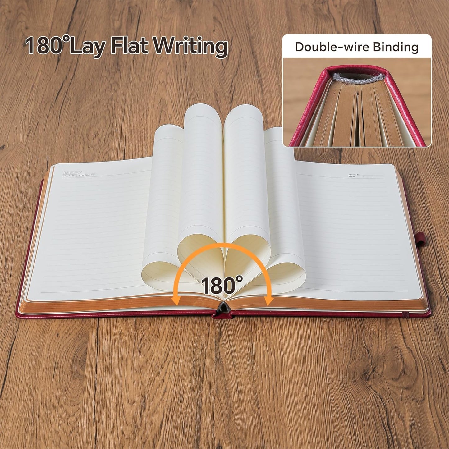 ZXHQ A5 360 Pages Lined Journaling Notebooks with Pen, Journals for Women Men Writing Notebook, Tree of Life Design, Brown Edge Fine Inner Pocket - Wine Red