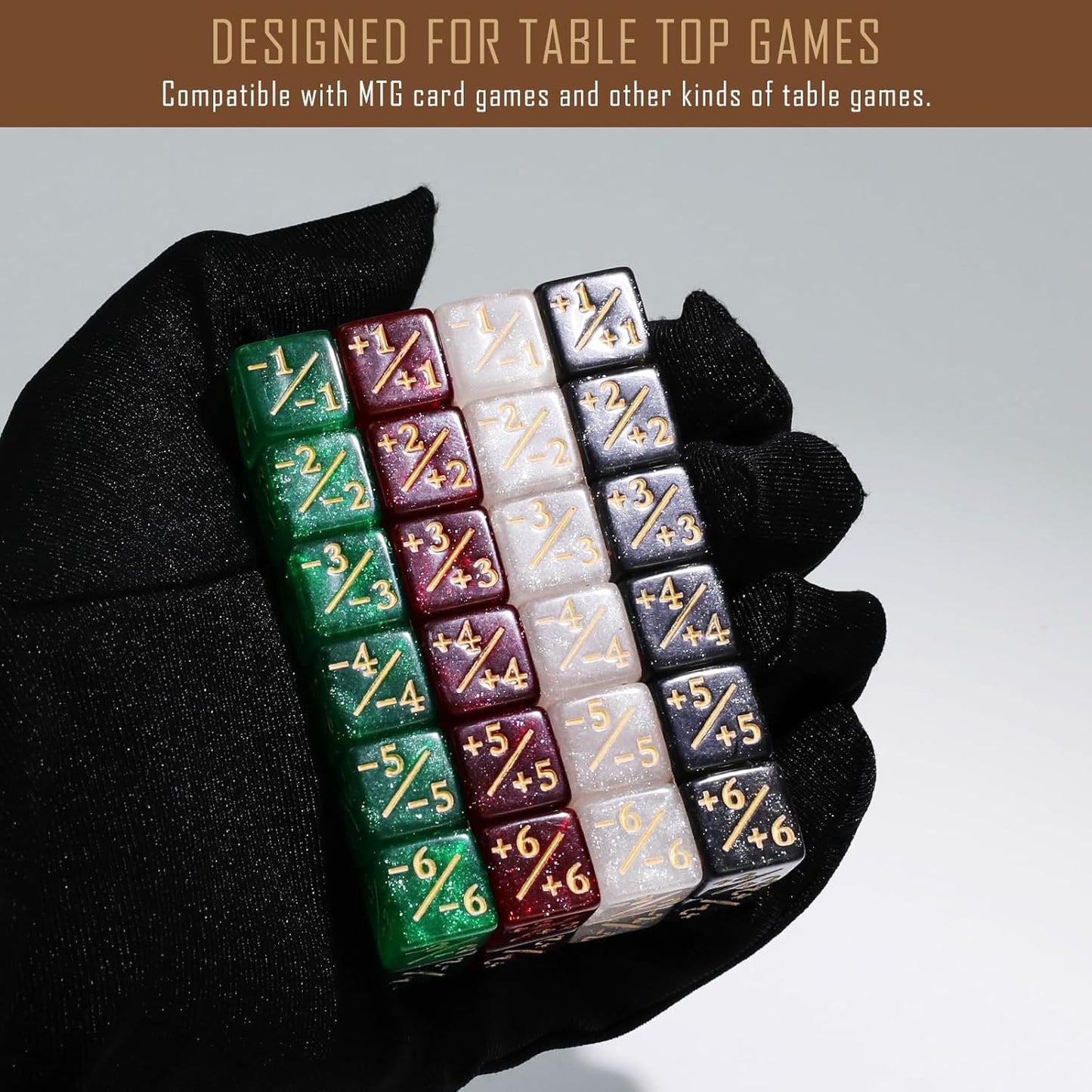 48PCS 12mm Dice Set, Life Counters Tokens Loyalty 6 Sided Dice with Box, Compatible with MTG Magic Cards Gaming Accessories Creature Stats