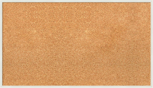 Amanti Art Natural Cork Board for Wall, 17x29 Vision Board with White Frame, Medium Corkboard Office Decor for Home Organization, Modern Corkboard Pinboard to Display Items for Home Organization in