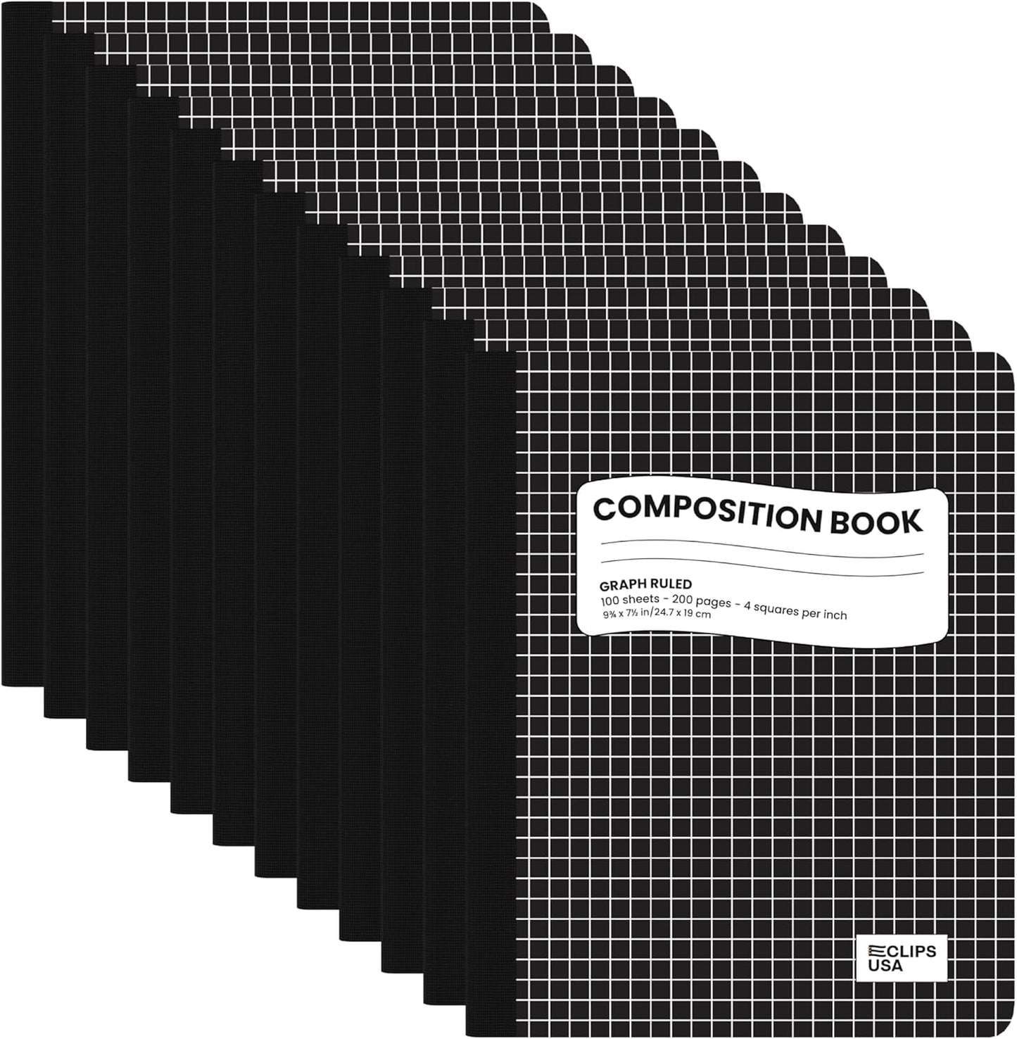 Composition Notebooks, Quad Ruled, Graph Paper Composition Notebook, Graph Composition Notebook, 100 sheets, 9.75″ x 7.50″ (12 Pack)