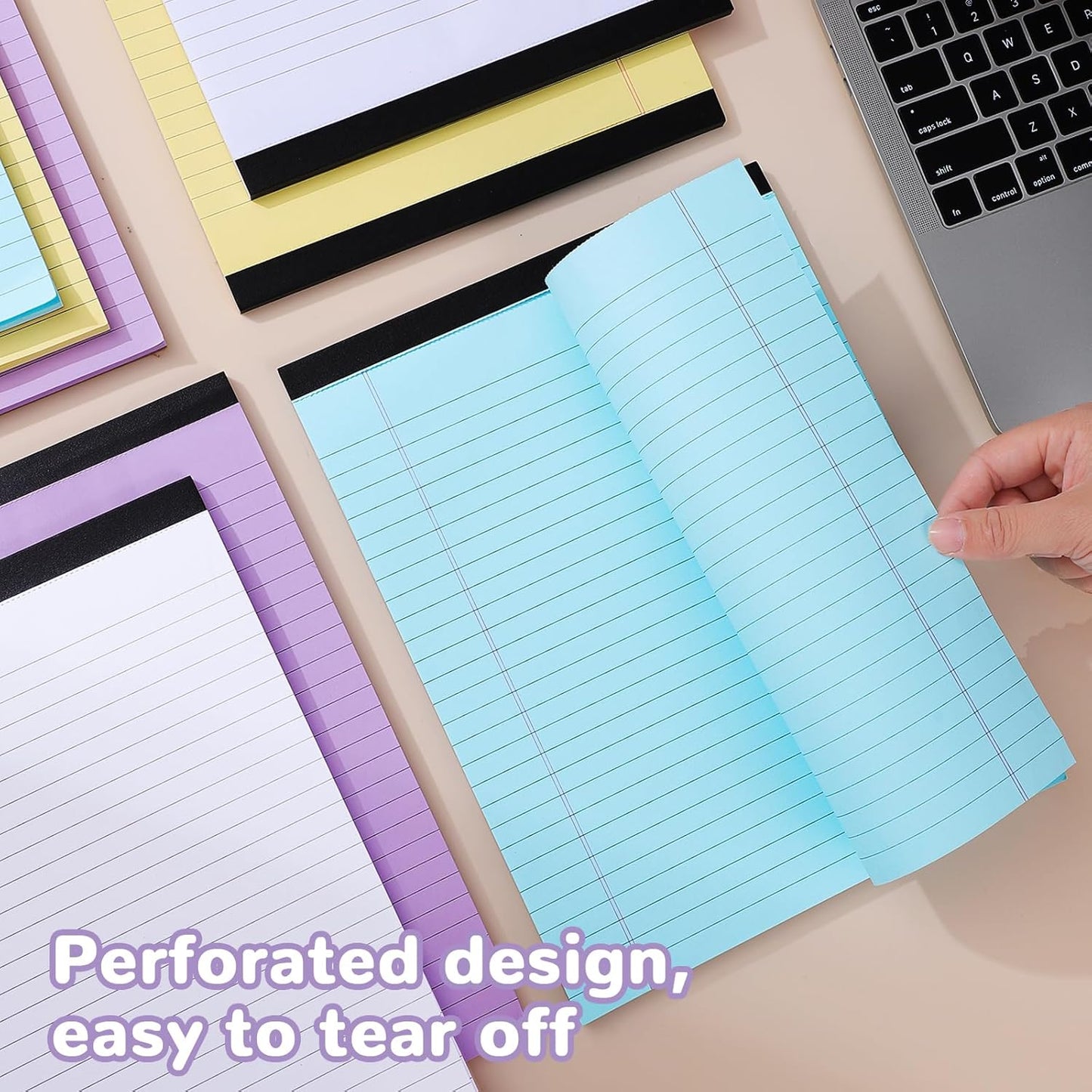 8 Packs Legal Pads 8.5x11, Totally 400 Sheets Colored Legal Pads 8.5x11, College Ruled Writing Pads Small Note Pads 50 Sheets/Pad Tablets Lined Notepad for School, Office, To-Do Lists