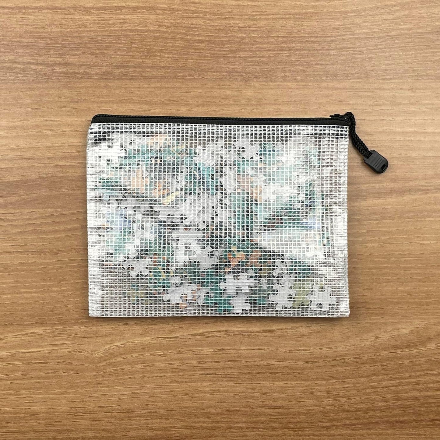 Oaimyy-Plastic Mesh Zipper Pouch Document Folders Bag Zipper Zip File Folders for Puzzles Games,Board Game Organization,Organizing Classroom Office Storage (Black, 4"x 6")