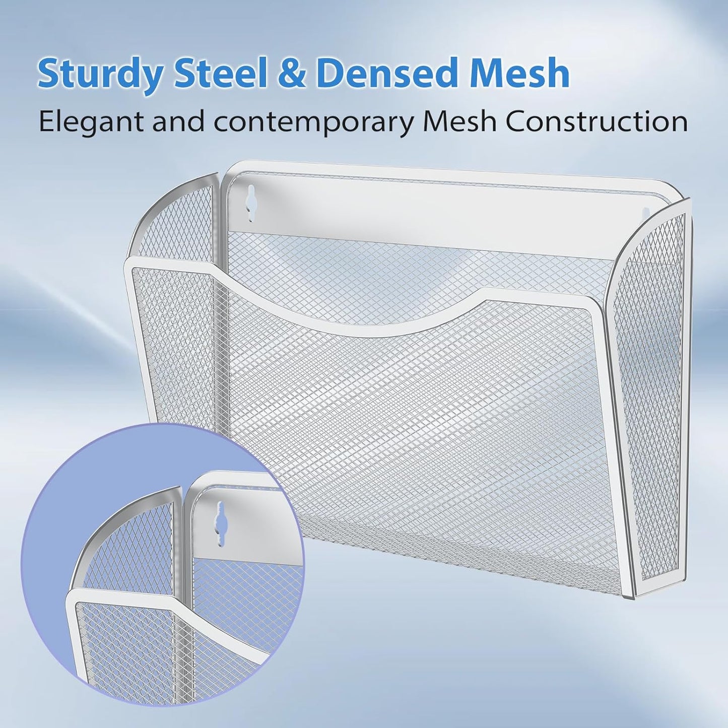 Wall File Organizer,Hanging Wall Mounted File Folder Binder Holder Mail Organizer for Office,Home and School Supplies