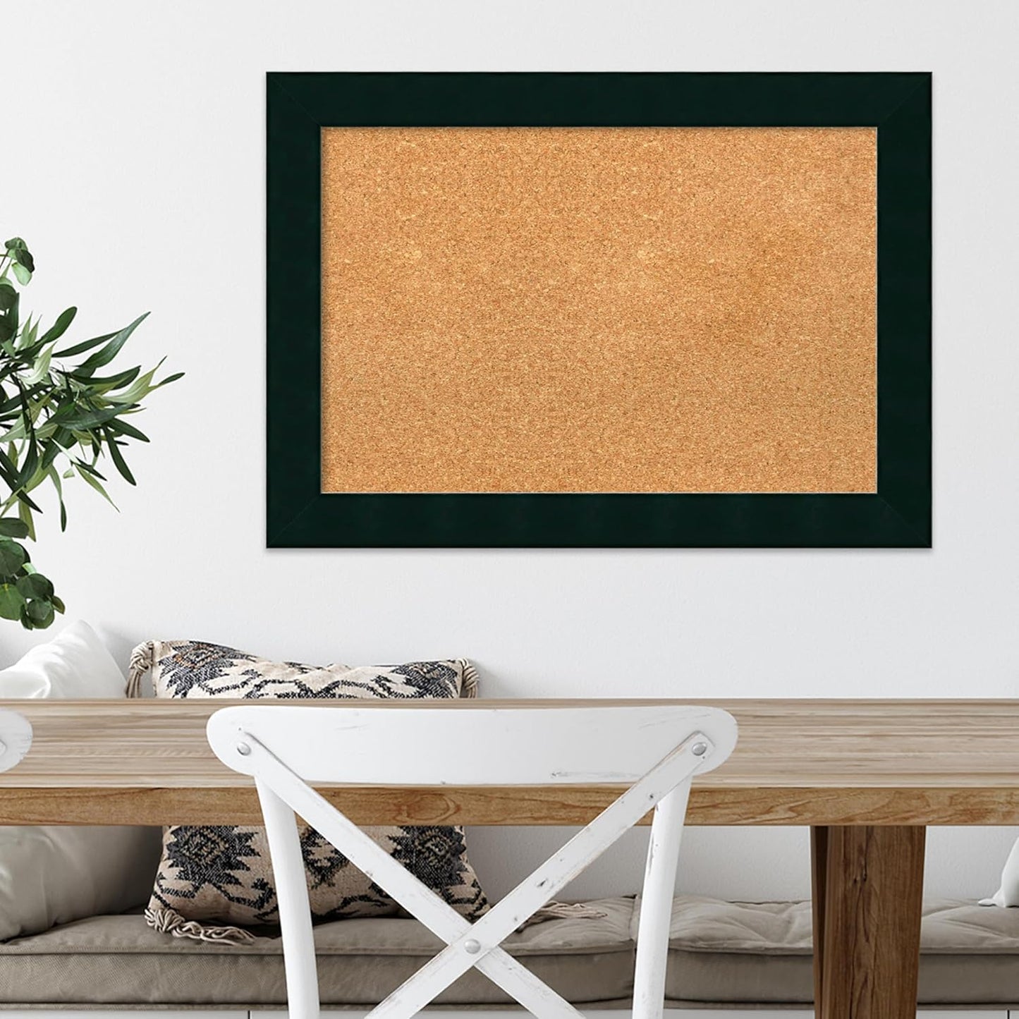 Amanti Art Natural Cork Board for Wall, 20x28 Vision Board with Black Wood Frame, Medium Corkboard Office Decor for Home Organization, Modern Corkboard Pinboard to Display Items for Home Organization