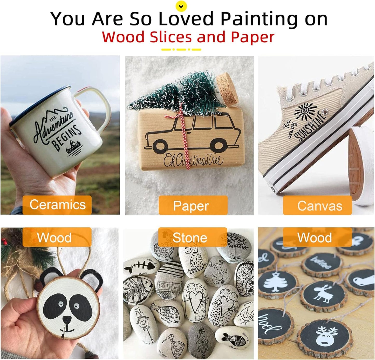 Multiple Colors Acrylic Paint Pens, Medium Tip Pens for Rock Painting, Ceramic, Wood, Plastic, Calligraphy, Card Making, DIY Crafts (Black)