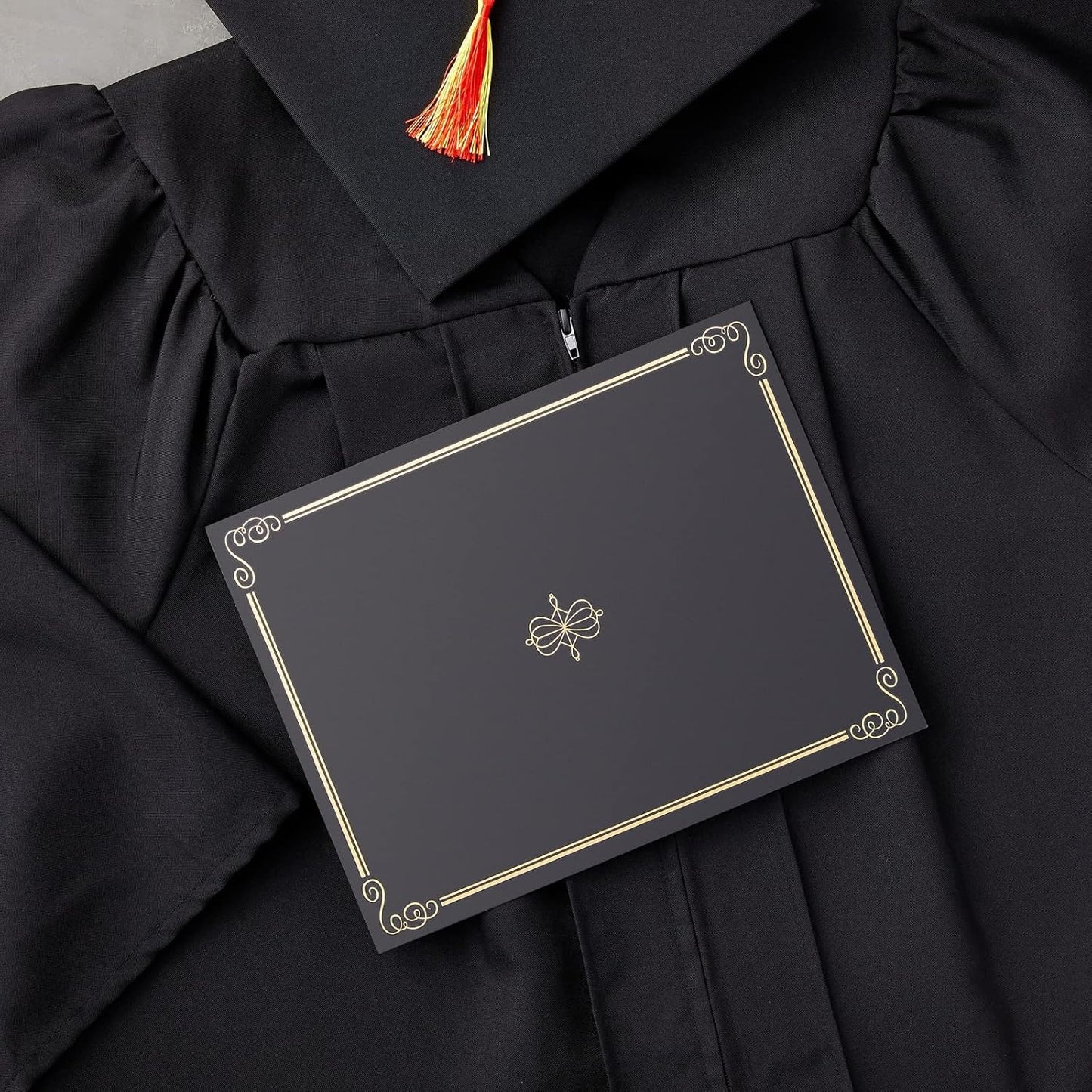 24-Pack Black Certificate Holders with Elegant Gold Foil Design for Letter-Size 8.5 x 11 Documents, Achievements, Certificates, Graduation Diploma Cover (11.2 x 8.8 in)