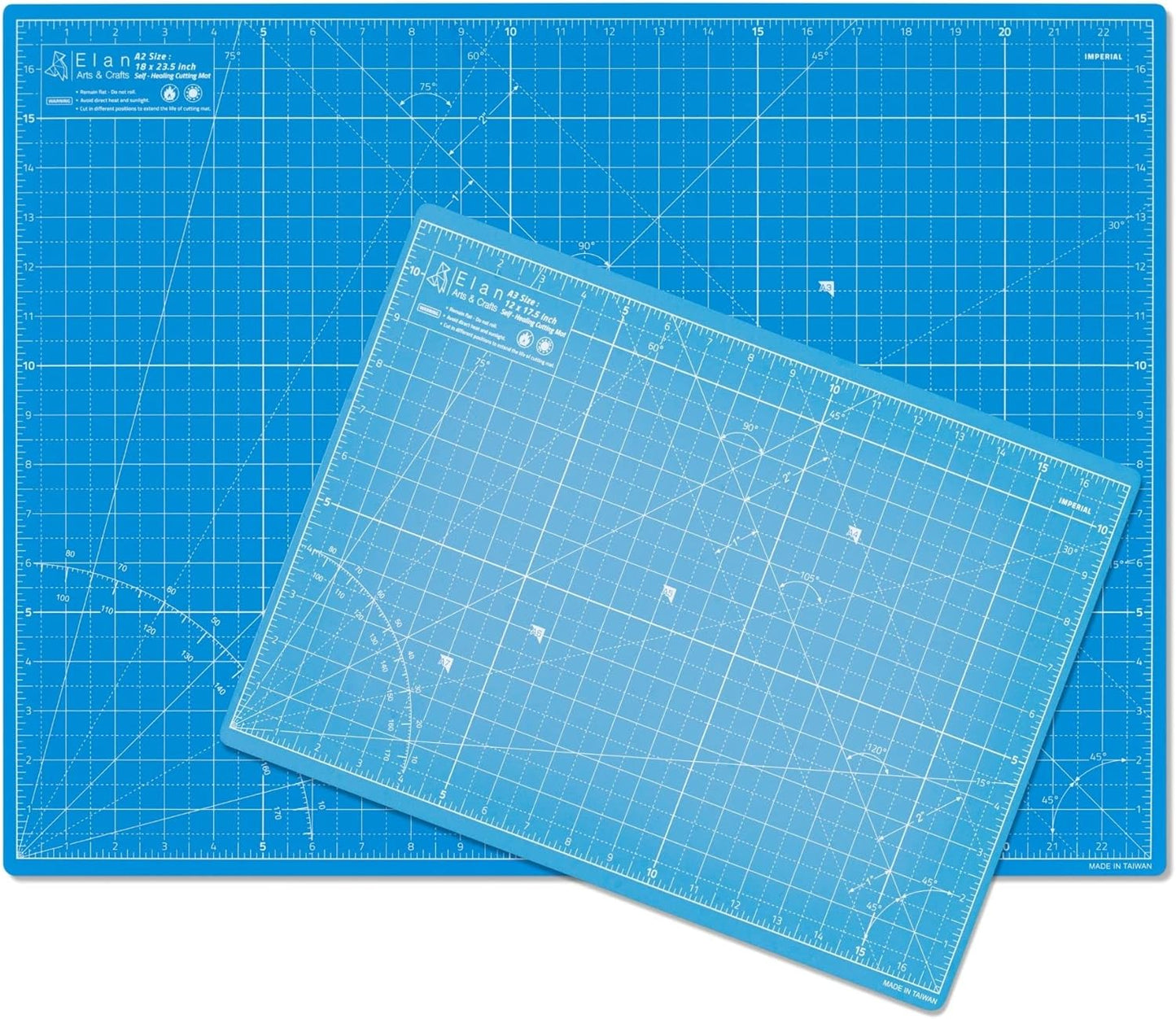 Elan Cutting Mat A2 Blue, Self Healing Cutting Mat 18x24 Inch, 5-Ply Craft Board Blue, Hobby Board for Crafts 18x24 Inch
