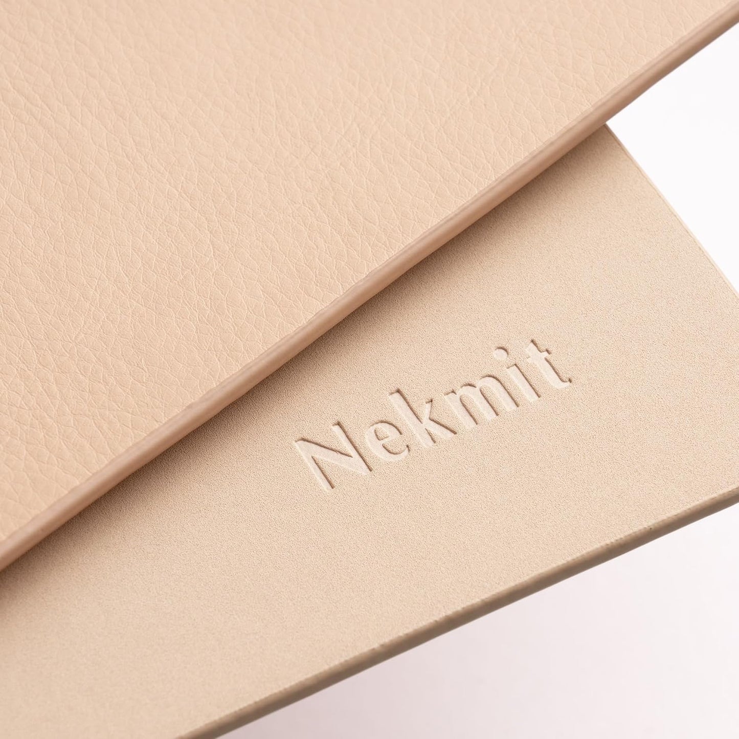 Nekmit Leather Desk Blotter Pad 17 x 12 Inches, Flat, Non-Slip, Waterproof, Apricot