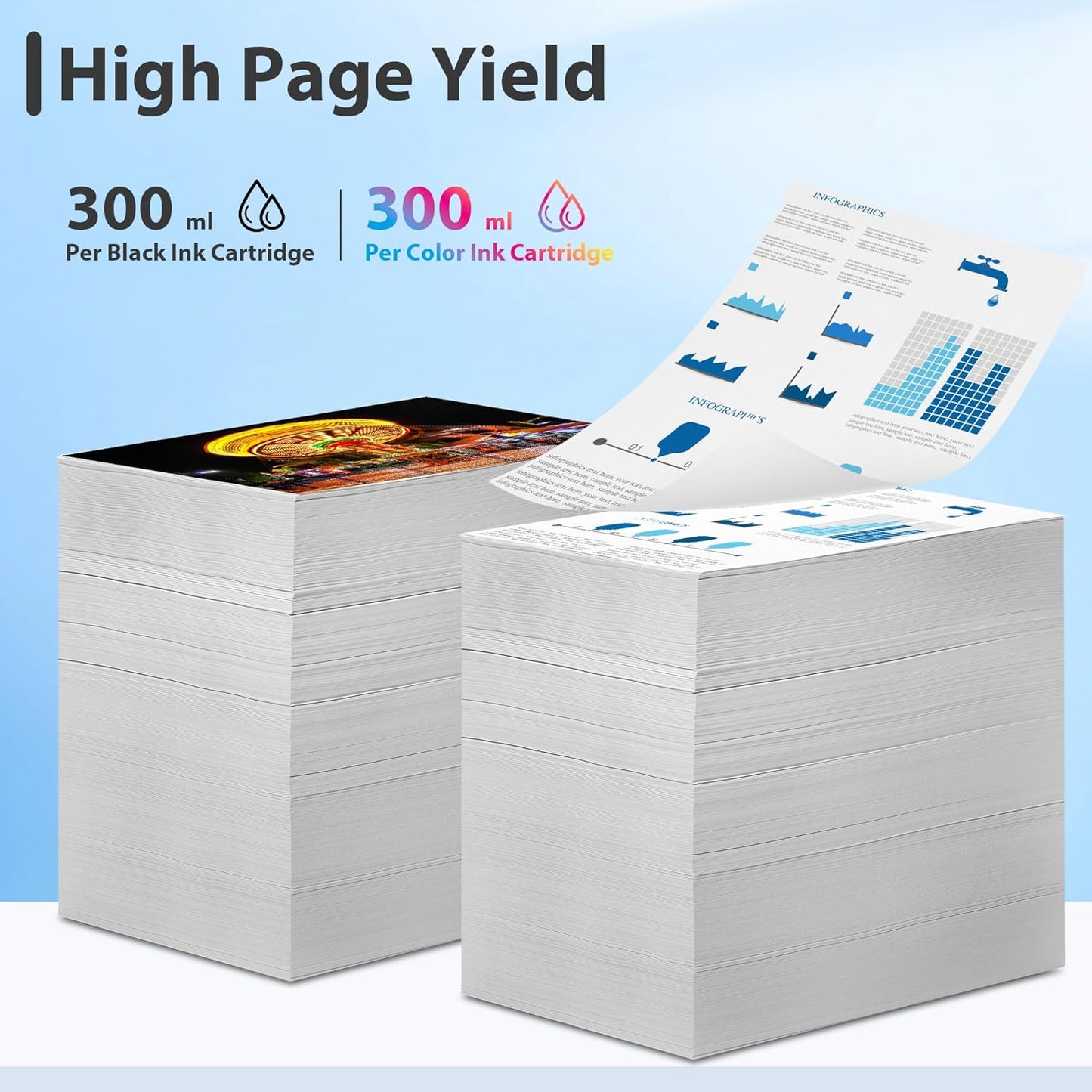 747 Ink Cartridge Replacement for HP 747 300-ml Chromatic Green/Chromatic Blue/Gray Designjet Ink Cartridge P2V84A P2V85A P2V86A forDesignJet Z9+ Large Format Printer (3-Pack)