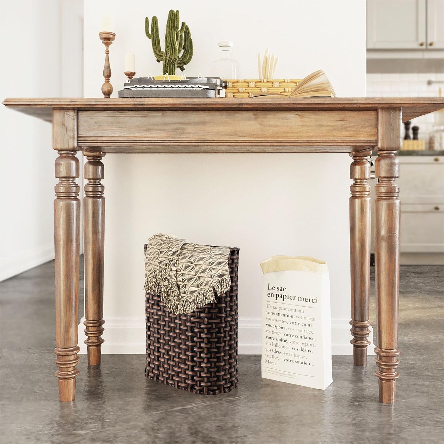 PEMAR Wicker Umbrella Holder Indoor Outdoor, Decorative Hand Woven Umbrella Stand Rack for Home, Entryway Rustic Farmhouse Multipurpose Narrow Tall Basket (Brown)