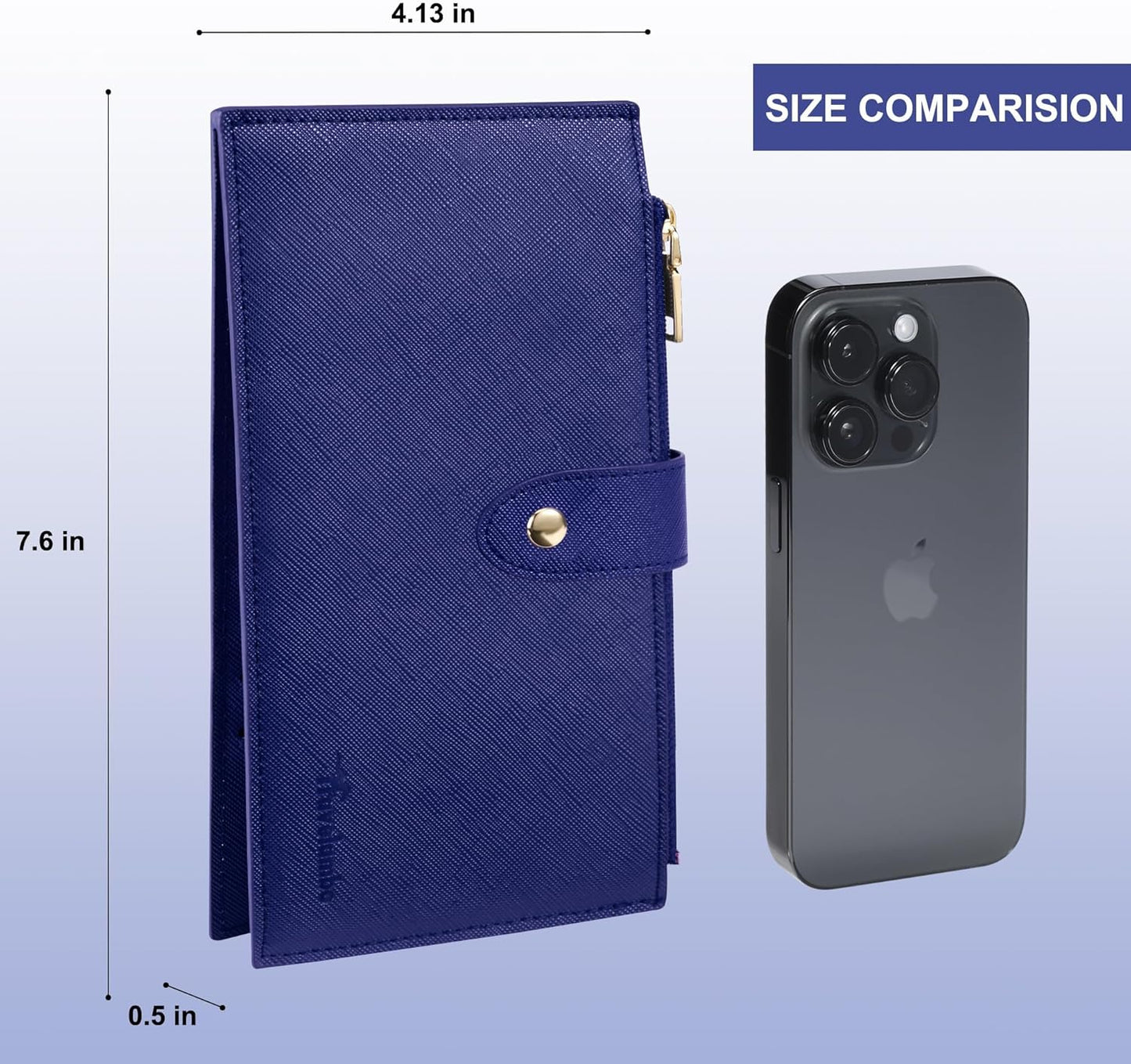 Travelambo RFID Wallet Women Large Size Bifold Multi Card Wallet Case with Zipper Pocke Credit Card Holder for Women