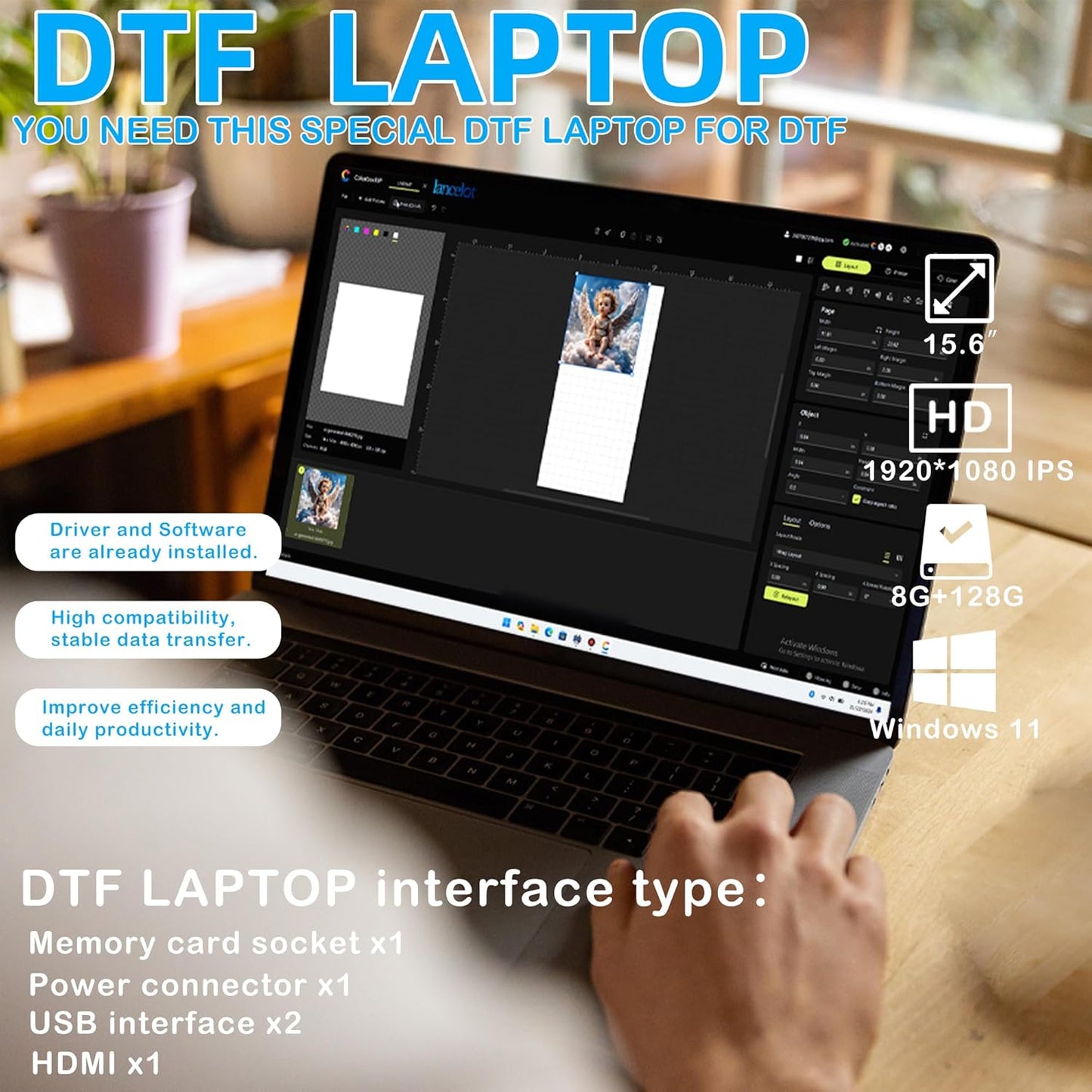 Lancelot Auto-Maintenance M1630 Pro-DTF Printer Machine-Doubled Speed Over L1800 with Auto-Powder Shaker Dryer,White Ink Circulation & Auto-Film Cutter,DTF Printer Bundle for T Shirt Printing