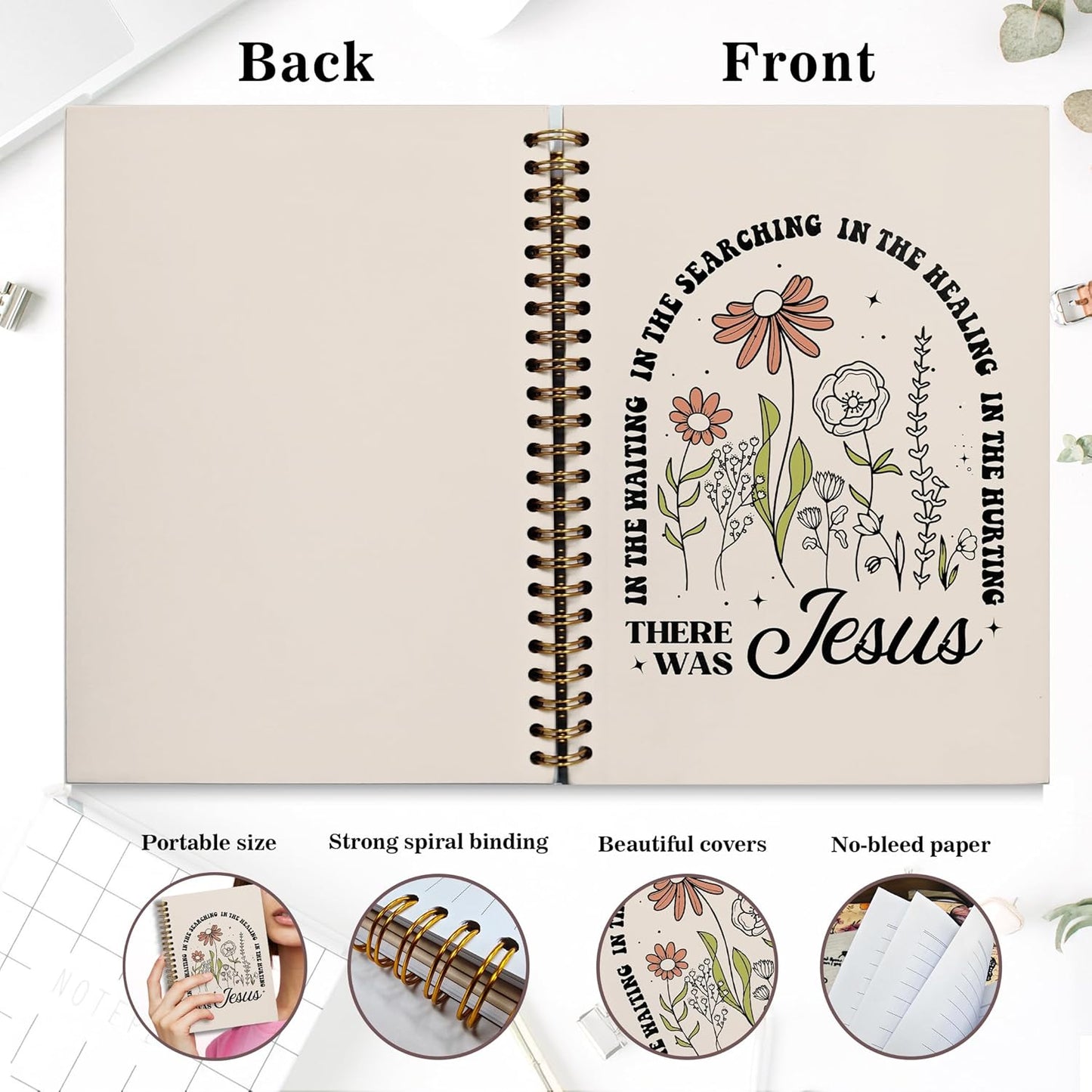 Bible Notebook, A5 Spiral Christian Journal with Floral Pink Butterfly Notebook, Bible Verse-God Says You Are, Inspirational Notebooks for Women, Bible Study, Gift for Birthday Christmas