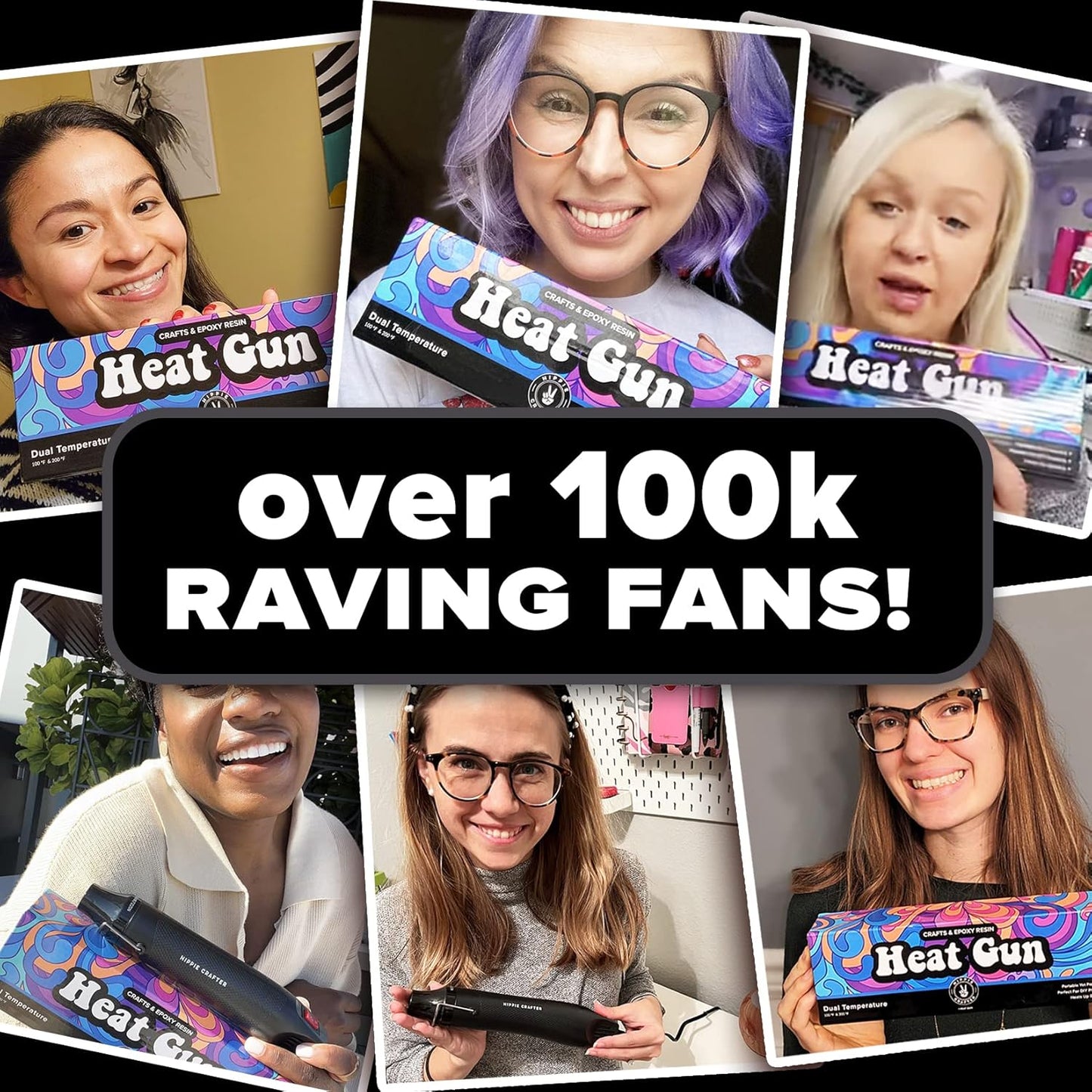 Craft Heat Gun for Crafts, 2-Speed 300W Mini Hot Air Torch Tool for Resin, Polymer Clay, Candle Making, Shrink Wrapping, Embossing, Epoxy Painting, Tumblers, and Bubble Busting in Art Projects