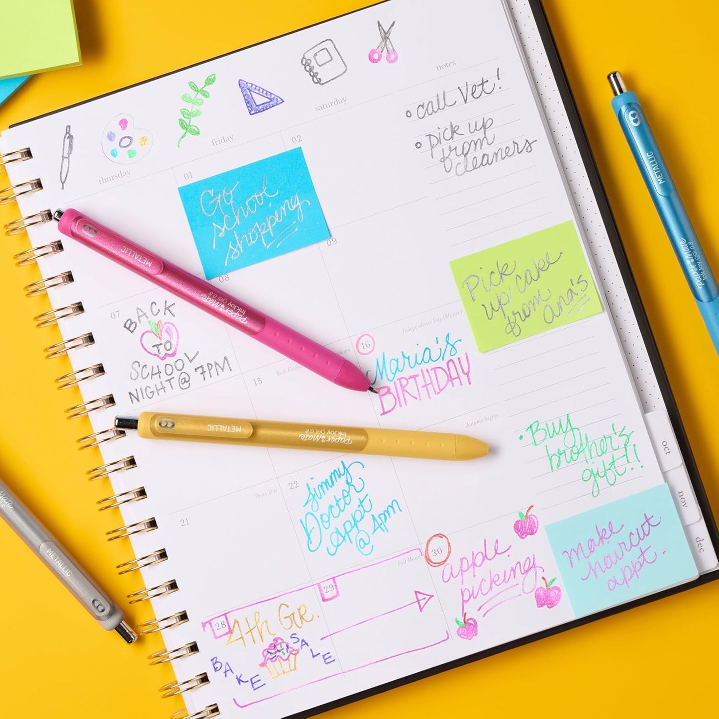 Paper Mate InkJoy Gel Pens, Metallic Pens, Retractable, Medium Point, (0.8mm) Assorted Colors, 10 Count