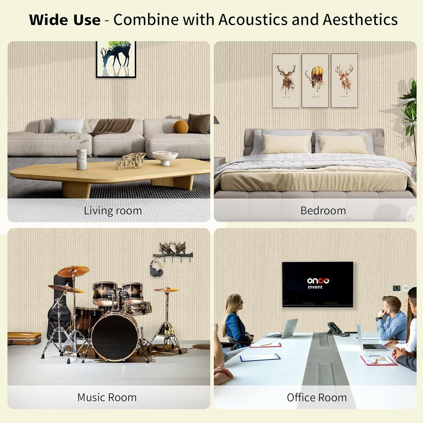 Acoustic Panels,5 Pack Sound Panels Noise Reducing for Walls,48"x24"x0.4" Soundproof Wall Panels,High-Density Acoustic Wall Panels,Decorative Sound Dampening Panels,Camel