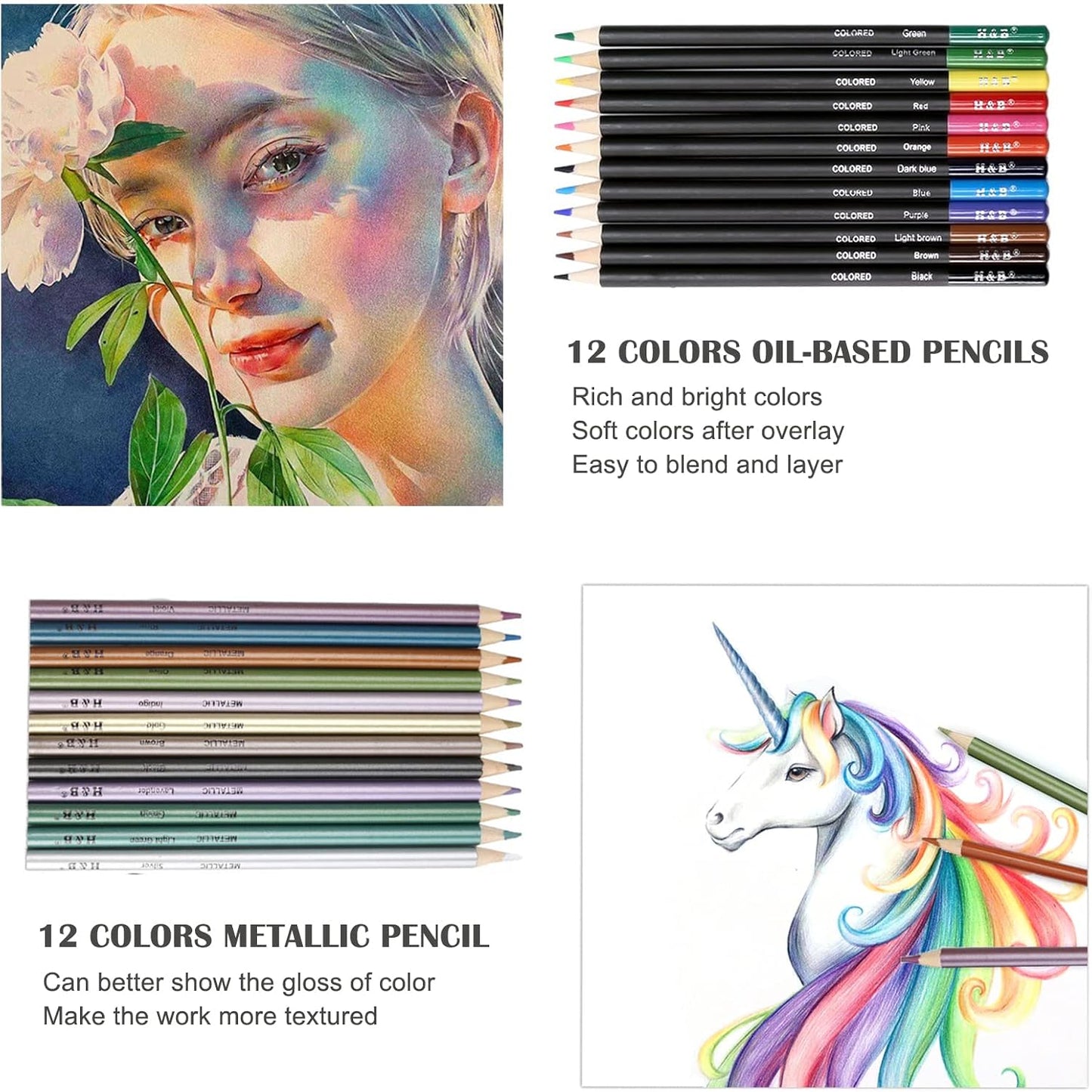 72Pcs Drawing Sketching Kit Set, Pro Art Supplies with Sketchbook, Watercolor, Graphite, Colored, Metallic, Charcoal Pencil, Drawing Set in Zipper Carry Case for Adults Teens Beginner