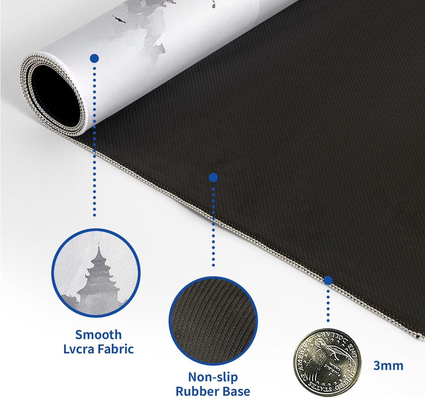 Retro Pagoda Cherry Blossom Watercolor Mouse Pad Abstract Big Mouse Pad 31.5x11.8 Inch Texture Non-Slip Rubber Base Large Mousepad Stitched Edges Keyboard Mouse Mat Desk Pad for Office and Home