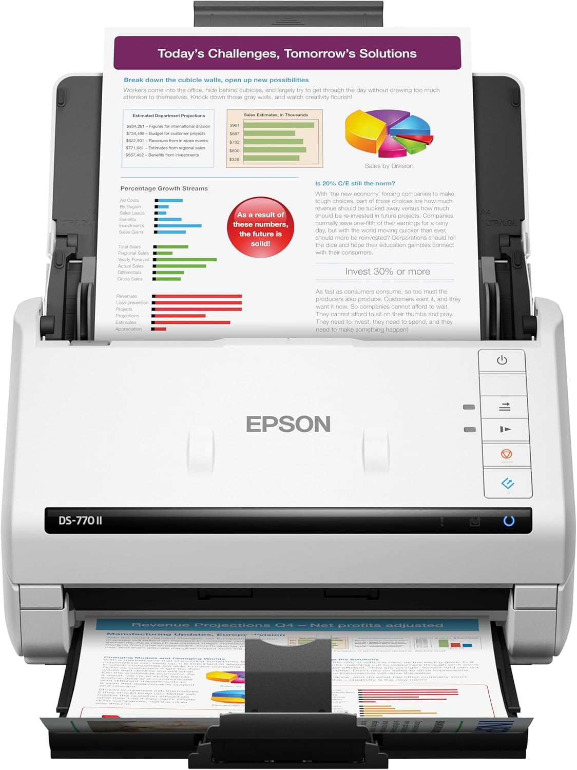 Epson DS-770 II Color Duplex Document Scanner for PC and Mac, with 100-page Auto Document Feeder (ADF), Twain and ISIS Drivers