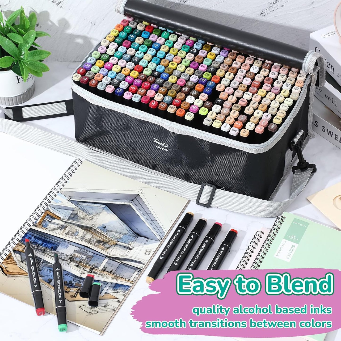 Sayglossy 262 Colors Alcohol Markers Brush Tip Art Marker Double Tip Markers with Case, Back to School Brush Alcohol Marker for School Artists Adult Painting Coloring Drawing Supplies Birthday Gift