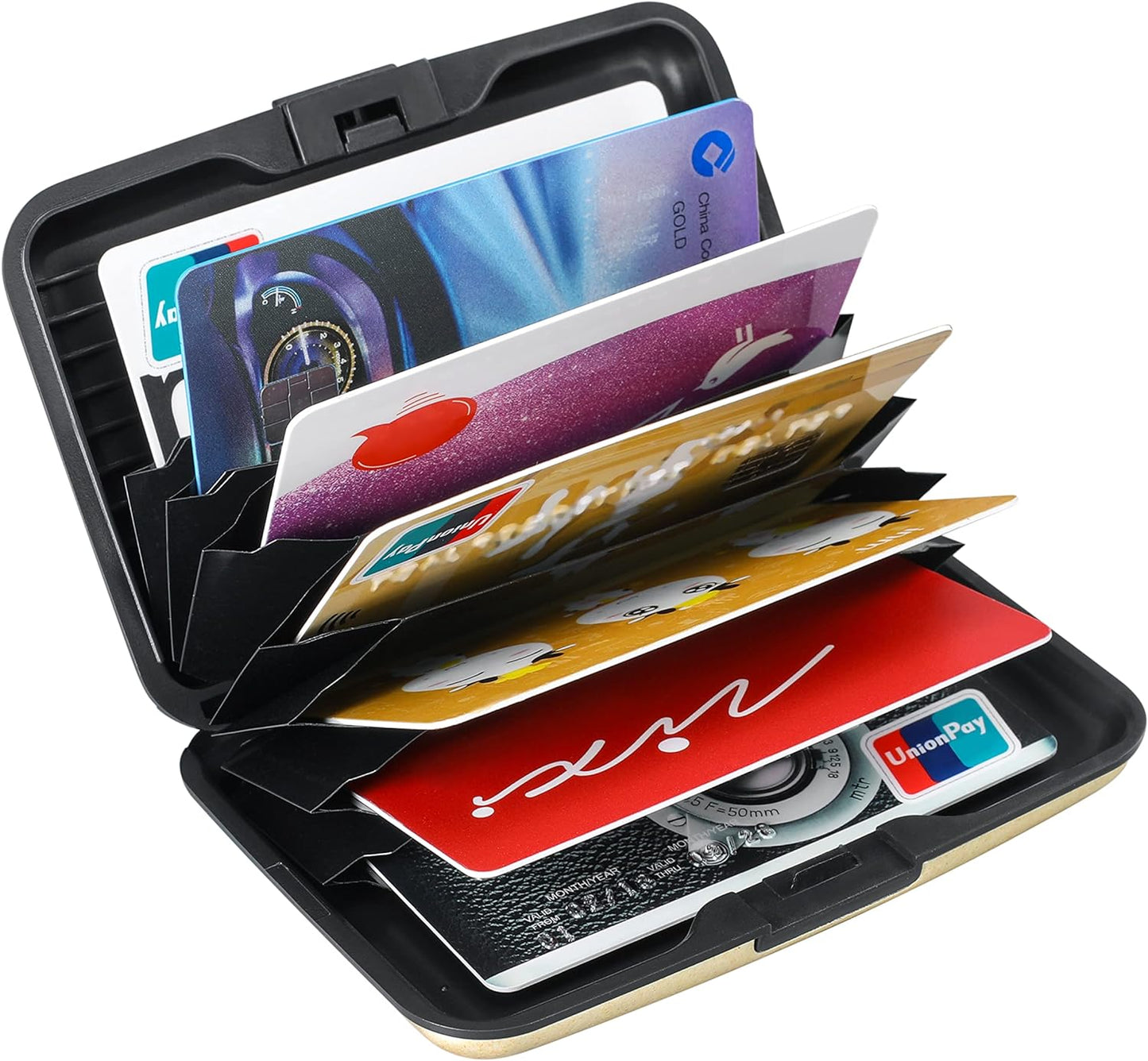 ELFISH Mini RFID Aluminum Wallet Credit Cards Holder Business Card Case Metal ID Case for Men Women（Beach