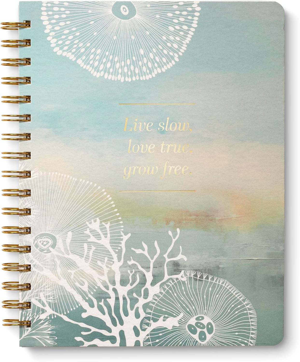 Compendium Spiral Notebook – Live Slow, Love True, Grow Free. – A Designer Spiral Notebook with 192 Lined Pages, College Ruled, 7.25" W x 9.25" H