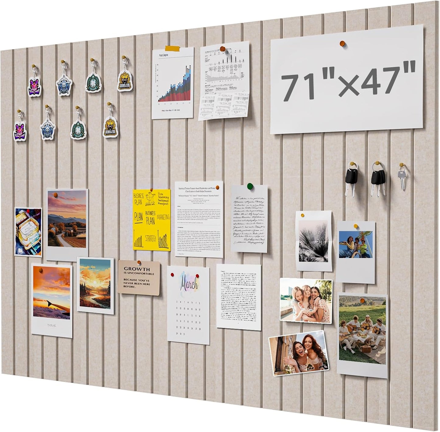 Soundsbay Large Cork Board, 71" x 47" Bulletin Board, 3 Pack Felt Wall Tiles Self-Adhesive, Pin Board for Walls Office Home Classroom Decor