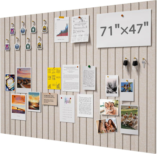 Soundsbay Large Cork Board, 71" x 47" Bulletin Board, 3 Pack Felt Wall Tiles Self-Adhesive, Pin Board for Walls Office Home Classroom Decor