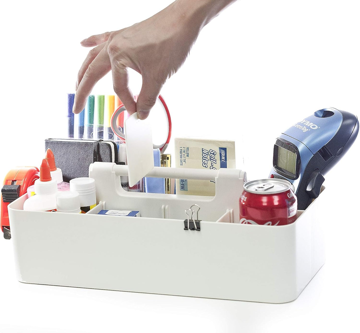 Portable Caddy Organizer - Stackable Plastic Caddy with Handle | Desk, Makeup, Dorm Caddy, Classroom Art Organizers (Made In Usa) (Mint/Pink/Lavender/Ivory)