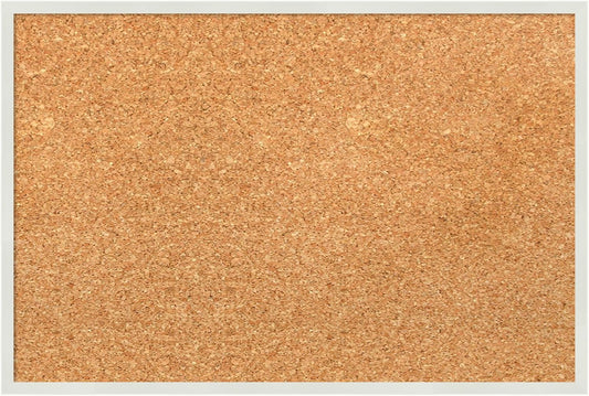 Amanti Art Natural Cork Board for Wall, 13x19 Vision Board with White Frame, Small Corkboard Office Decor for Home Organization, Modern Corkboard Pinboard to Display Items for Home Organization in