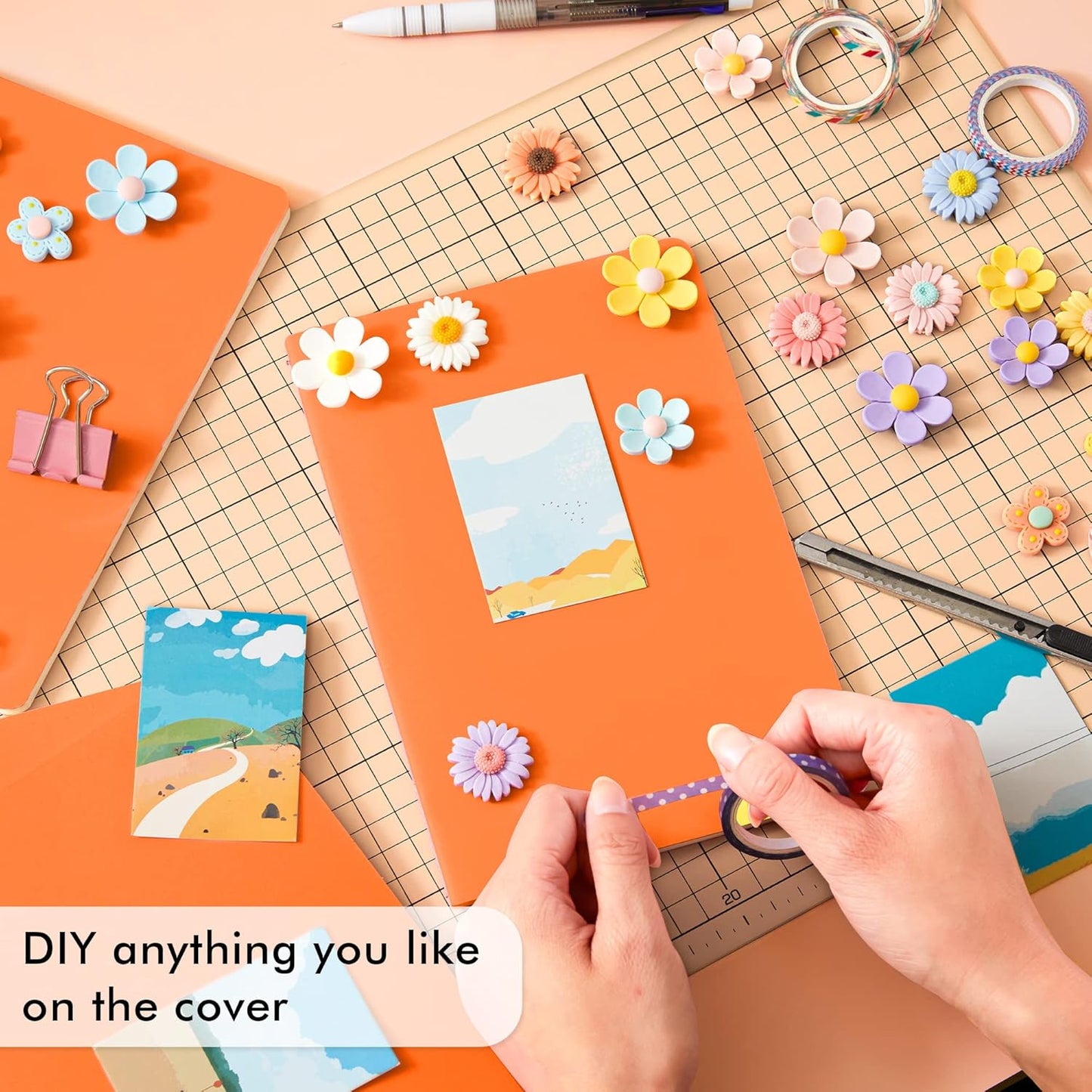 feela 16 Pack Soft Cover Journal Bulk, Lined Notebooks College Ruled for Work for Women Girl Writing, Blank Travel Journal Note Taking Notebook School Business Supplies, 8.2” x 5.5”, A5, Orange