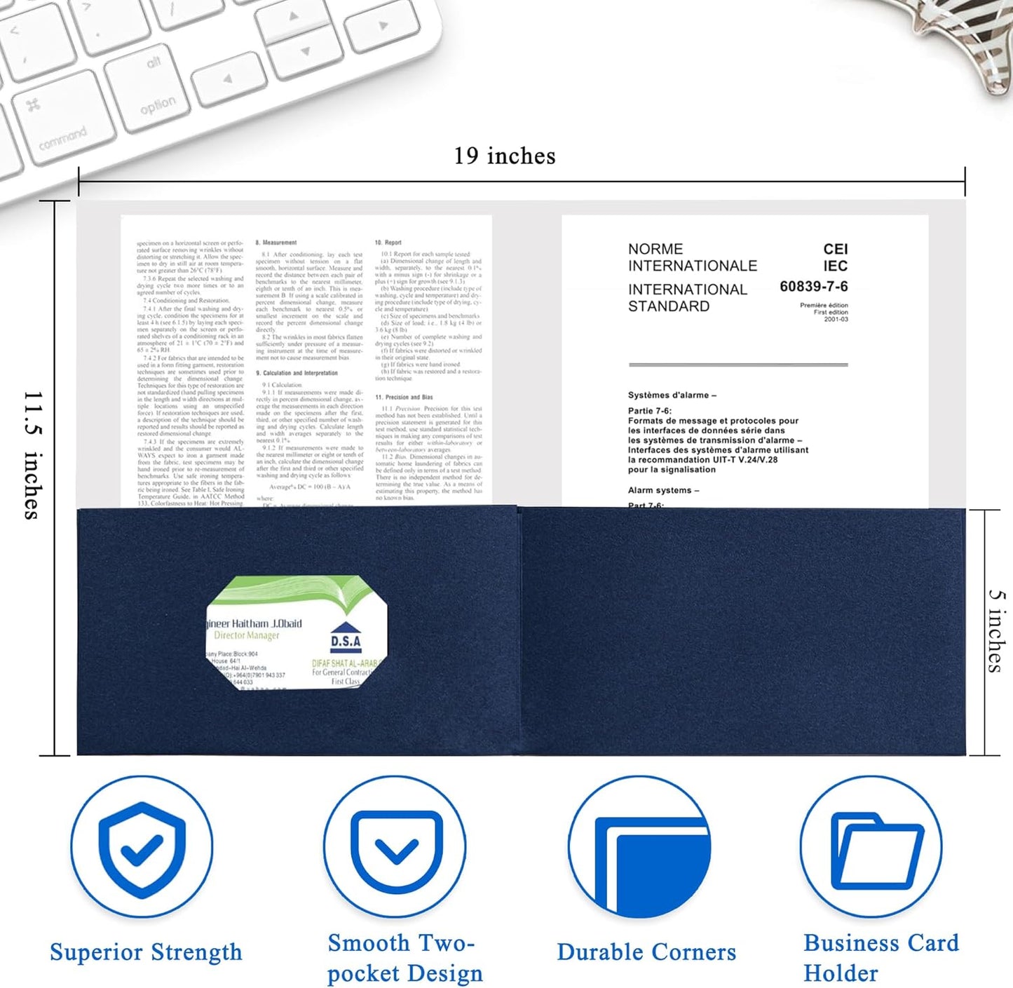 Zzrywuty 25 Packs Paper Folders with Pockets for Students,Businessmen and Office Workers,Letter Size,Two Pocket Folders with Card Slot for Office,Business,School Supplies (Royal Blue)