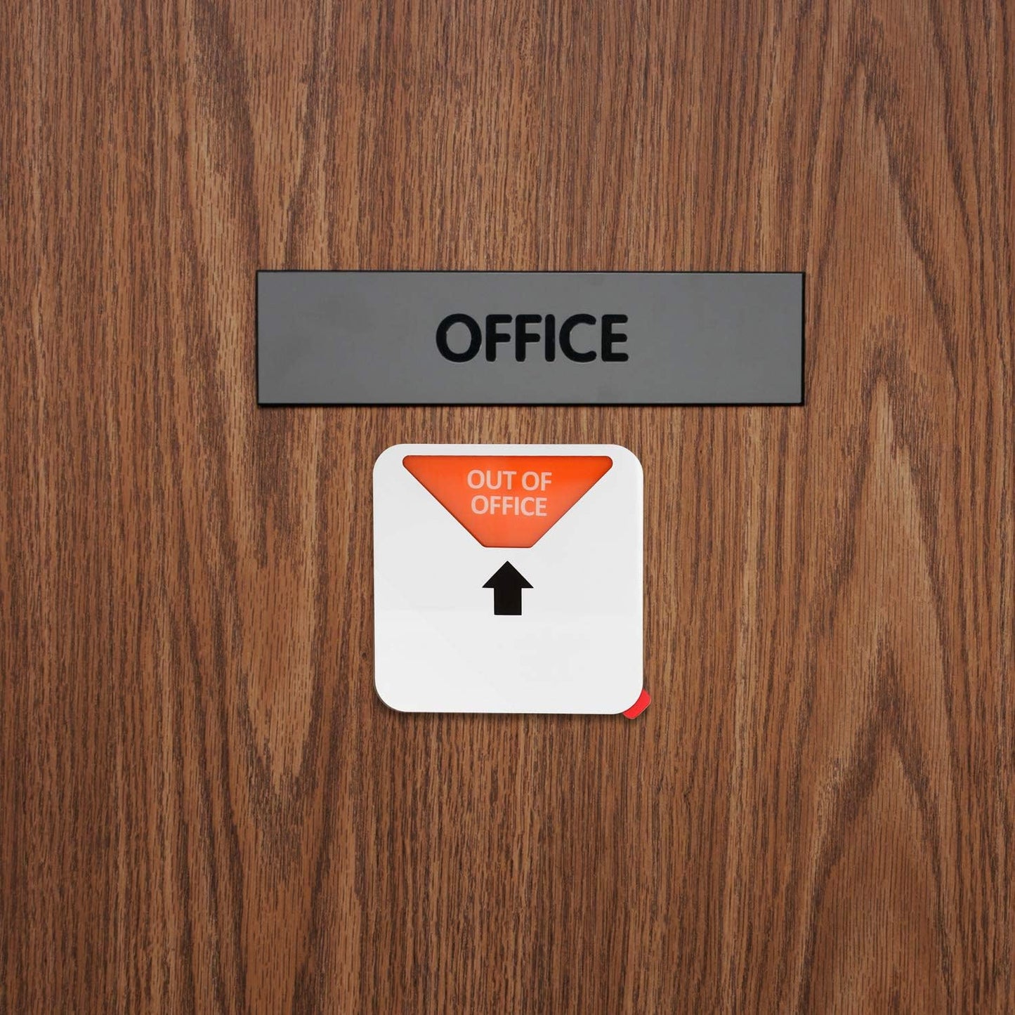 Kichwit Privacy Sign, Do Not Disturb, Out of Office, Please Knock, in a Meeting, Conference Sign for Offices, Square Shaped, 4.9 Inch, Silver