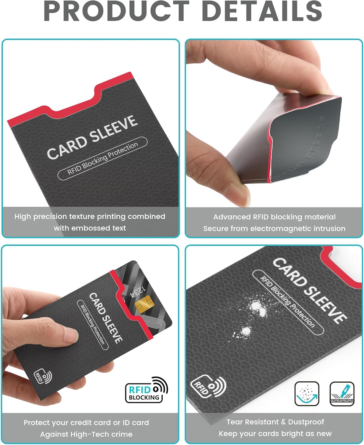 RFID Blocking Sleeves And Passport Sleeves Family-Sized (14 Card Sleeves + 4 Passport Holder + 3 Folding Card Sleeves)