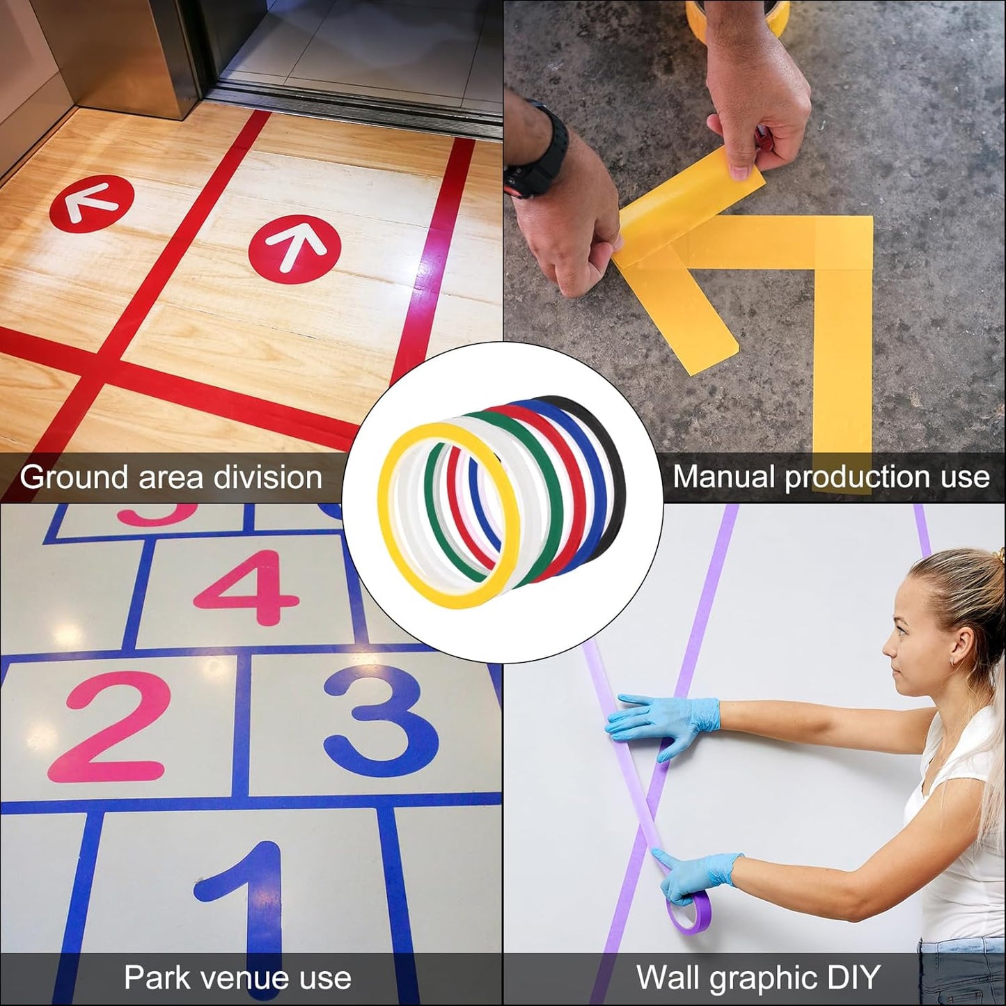 uxcell 1/8" x 36 Yard Graphic Tape Whiteboard Grid Marking Tape Pinstripe Chart Line, Black