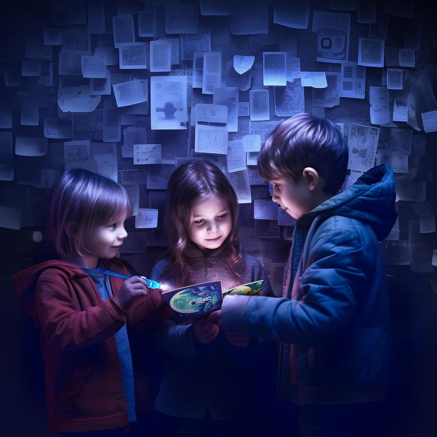 Invisible Ink Pens with UV Light for Kids, Spy Party Favors for Kids 8-12, 18 Pack Ink Pen and Notebook, UV Pen for Secret Message Escape Room Birthday Party Favors for 4-8