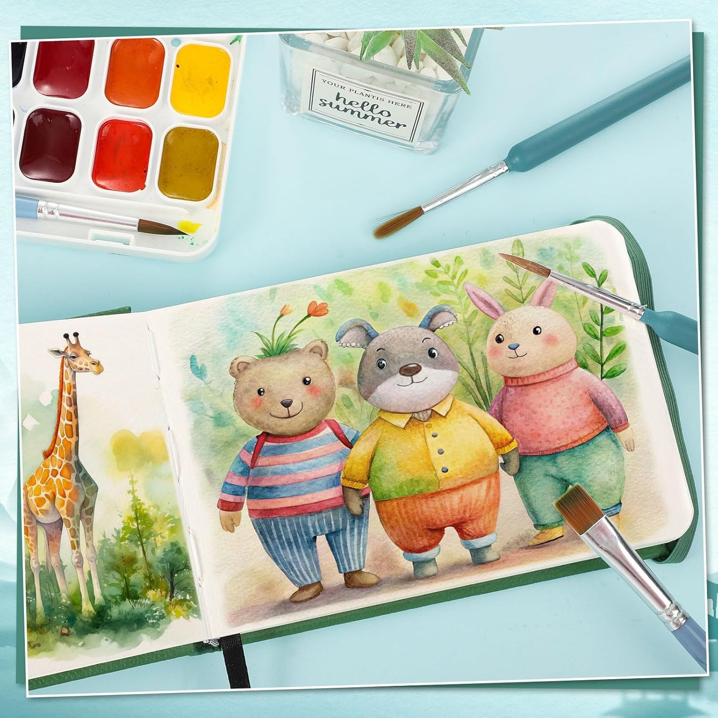 40 Sheets Watercolor Journal 4x6in, 140 lb/300 GSM Watercolor Sketchbook Cold Press Watercolor Paper Watercolor Notebook for Art Painting, Drawing, Mixed Media