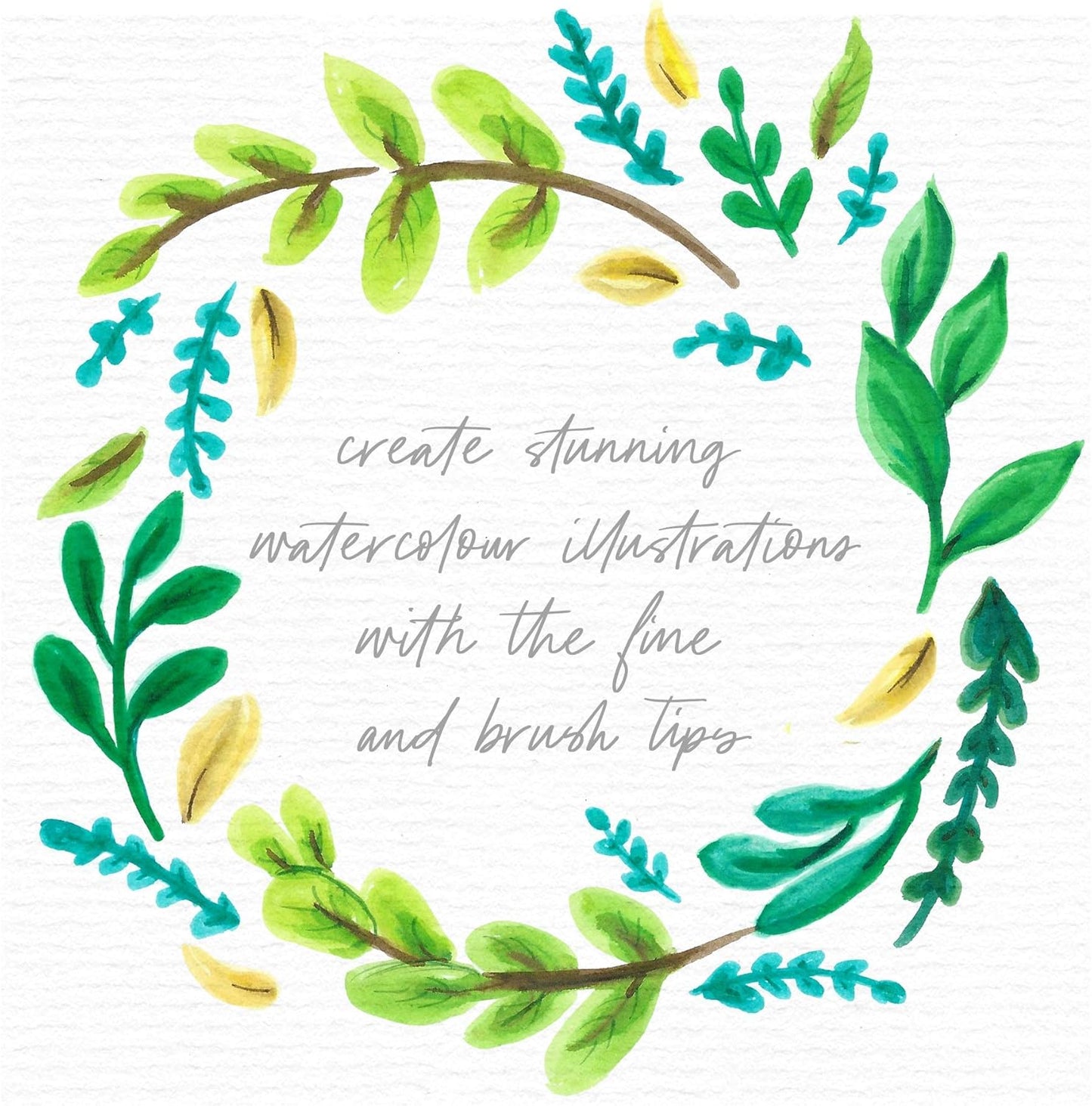 Primrosia 60 Dual Tip Marker Pens, Fineliner and Watercolor Brush Pens for Art Sketching Illustration Calligraphy Permanent Highlighter Bullet Journal Drawing Coloring