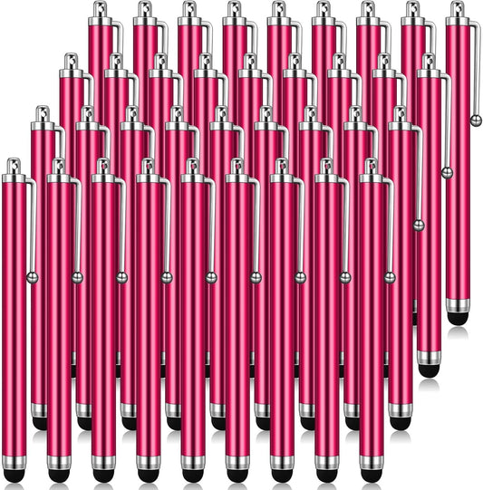 Outus 36 Pcs Stylus Pen for Universal Capacitive Touch Screens Devices, Stylus Pen Compatible with Tablet for Classroom Travel Olders Friendly(Rose Red)