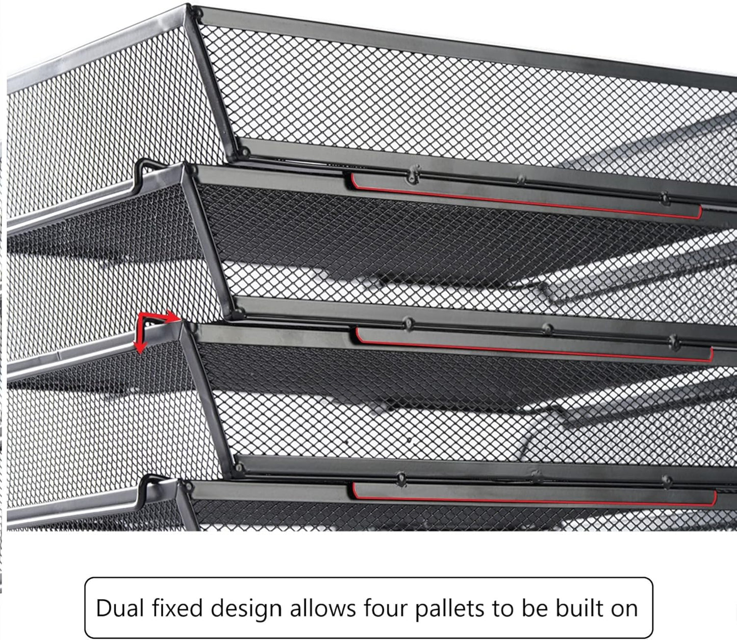 4 Tier Mesh Stackable File Trays Letter Trays,Office Paper Organizer for Desk,File Organizers and Storage,Black