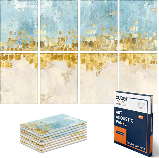 BUBOS 8 Pack Art Acoustic Panels Soundproof Wall Panel,47.2X31.4 Inches Sound Absorbing Panel,Self-adhesive Decorative Acoustical Wall Panels, Acoustic Treatment for Ceiling Home Office（Dancing Star）