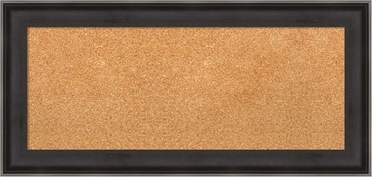 Amanti Art Natural Cork Board for Wall, 16x34 Vision Board with Black Wood Frame, Medium Corkboard Office Decor for Home Organization, Casual Corkboard Pinboard to Display Items for Home Organization