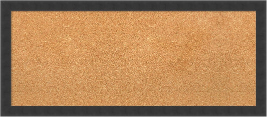 Amanti Art Natural Cork Board for Wall, 14x32 Vision Board with Black Wood Frame, Medium Corkboard Office Decor for Home Organization, Modern Contemporary Corkboard Pinboard to display items for home