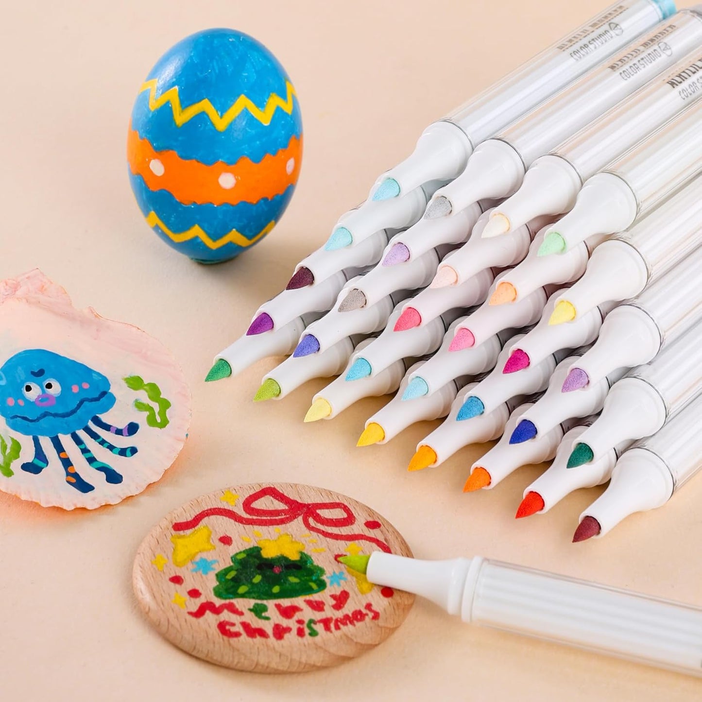 126 Colors Acrylic Paint Markers Set, Soft Brush Tip Acrylic Paint Pens Acrylic Markers for Rock, Egg, Wood, Glass, Canvas Painting, Coloring and Drawing, DIY Crafts Art Supplies