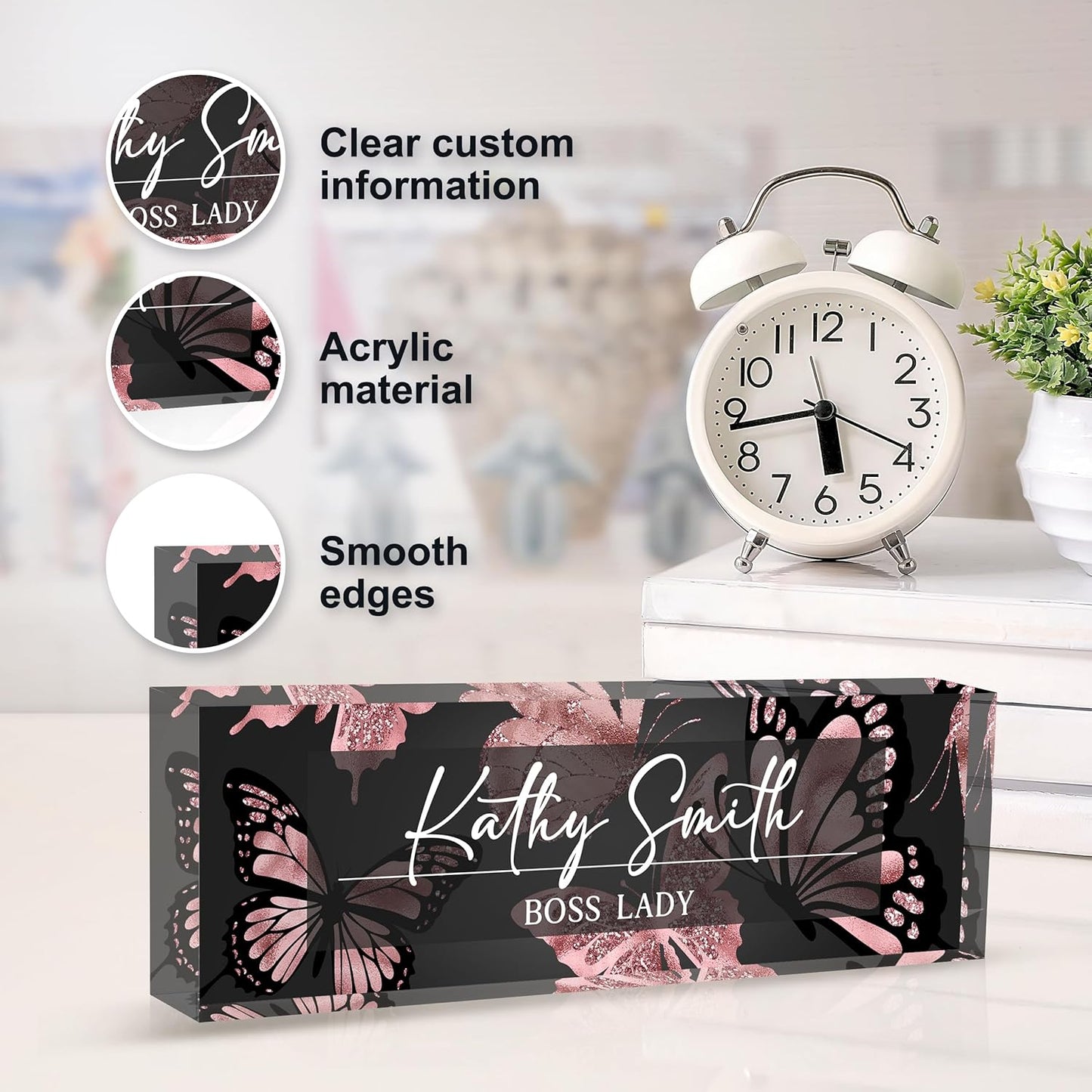 Custom Name Plate for Desk | Personalized Desk Name Plate | Personalized Boss Employee Appreciation Gifts | Acrylic Name Plate Office Desk Accessories