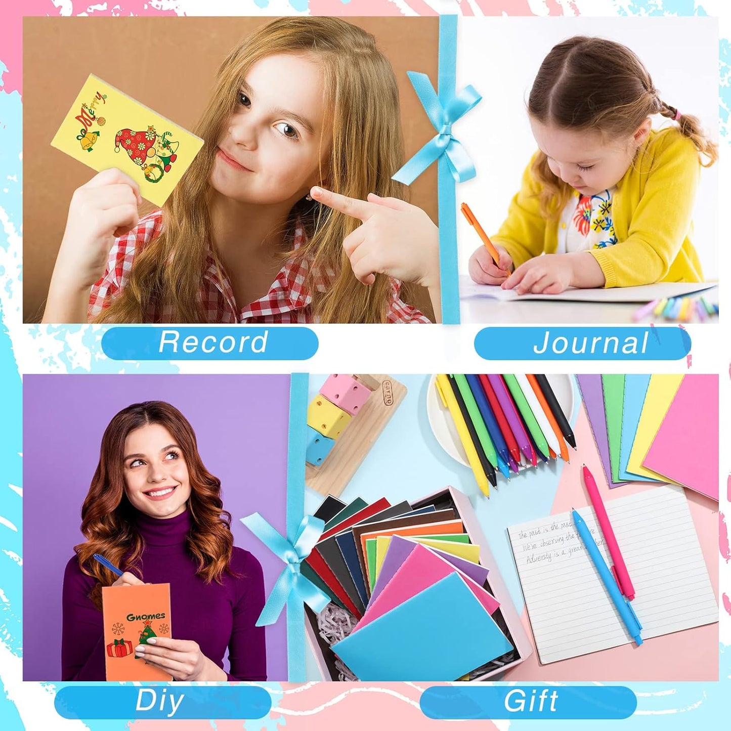 Sabary 96 Pcs Mini Notebook and Pen Set Bulk Lined Small Pocket Notepad Retractable Ballpoint Pen Journal Memo Notepad 24 Sheets/ 48 Pages 3.5 x 5.5 Inch for Student Teacher Gift (Colorful)