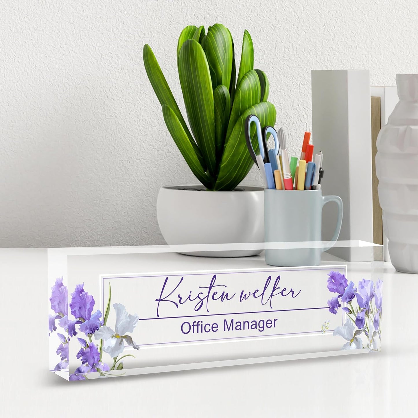 Name Plate for Desk Desk Name Plate Personalized, Office Desk Decor for Women & Men, Employee Appreciation Gifts The Office Gifts for Boss, Manager, Teacher, Nurse
